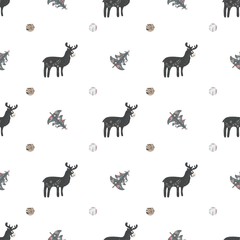 Christmas Scandinavian patter for decoration and print.