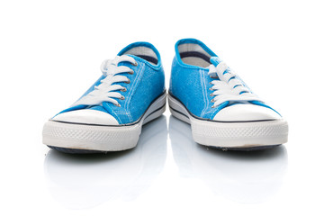 blue sneakers isolated on white background