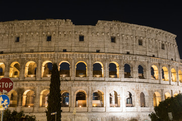 Fototapeta na wymiar The Colosseum in Rome by Night, Italy