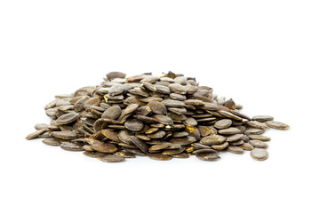 Pumpkin seeds isolated on white background