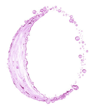3D detailed illustration of a drop of water pink color.