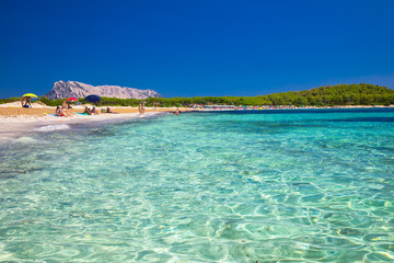 Lu Impostu beach with Isola Travolara in the background, San Teodoro, Sardinia, Italy