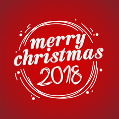 Merry Christmas text design. Vector logo, typography. Usable as banner, greeting card, gift package etc.