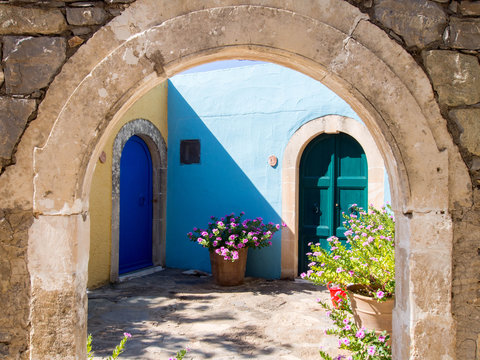 Arolithos, Cretan traditional village in Crete, Greece