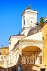 Fototapeta premium View of saint Giovanni colonnade, Udine city, Friuli Venezia Giulia, Italy