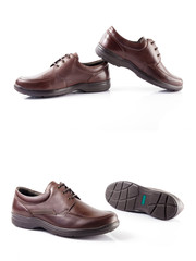 Group of shoes on isolated background, comfortable footwear.