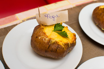 stuffed potatoes cooked by children in class