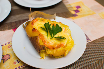 stuffed potatoes cooked by children in class