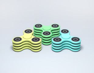 Colorful fidget finger spinner stress, anxiety relief toy3d rendering
