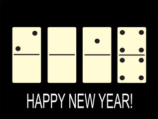 Creative happy New year 2018 in the form of dominoes