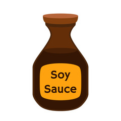 Soy sauce, japanese cuisine, condiment. Cartoon flat style. Vector illustration