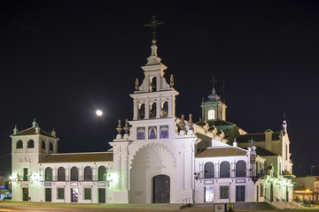 Fototapeta na wymiar Ermita del Rocio at night, Huelva, Andalusia, Spain.