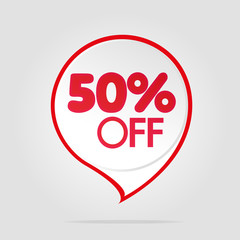 Offer sale label isolated red tag