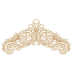 Vintage baroque ornament, corner. Retro pattern antique style acanthus. Decorative design element filigree calligraphy vector. - stock vector