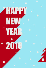 Vector illustration shows New Year and Christmas card. happy new year 2018