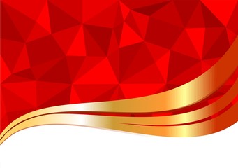 gift card with geometric pattern and golden ribbon