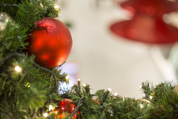 Christmas decorations lights bokeh Xmas sweet cake