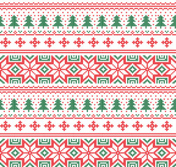 Winter festive Christmas knitted pattern woolen knitted