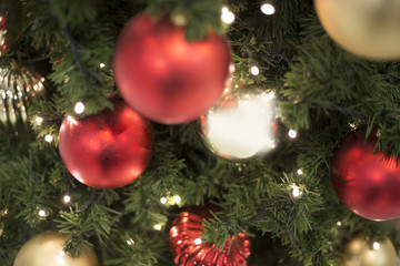 Christmas decorations lights bokeh Xmas sweet cake