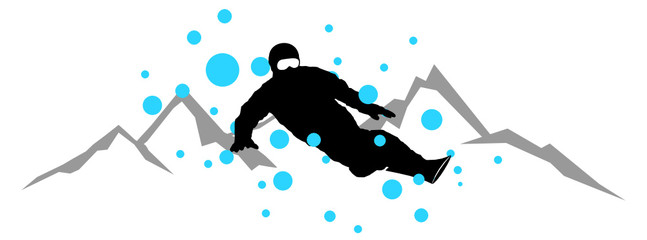 Obraz premium Snowboarder Vector Silhouette