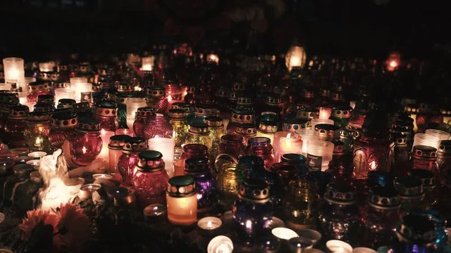 Burning candles on the day of the dead, Halloween