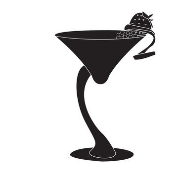 Isolated cocktail silhouette