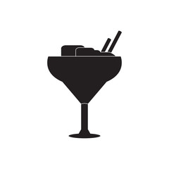 Isolated cocktail silhouette