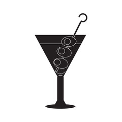 Isolated cocktail silhouette