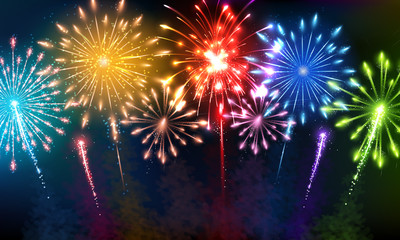 Colorful Fireworks - Happy New Year