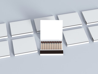 Blank matches white book mock up, red matches 3d rendering
