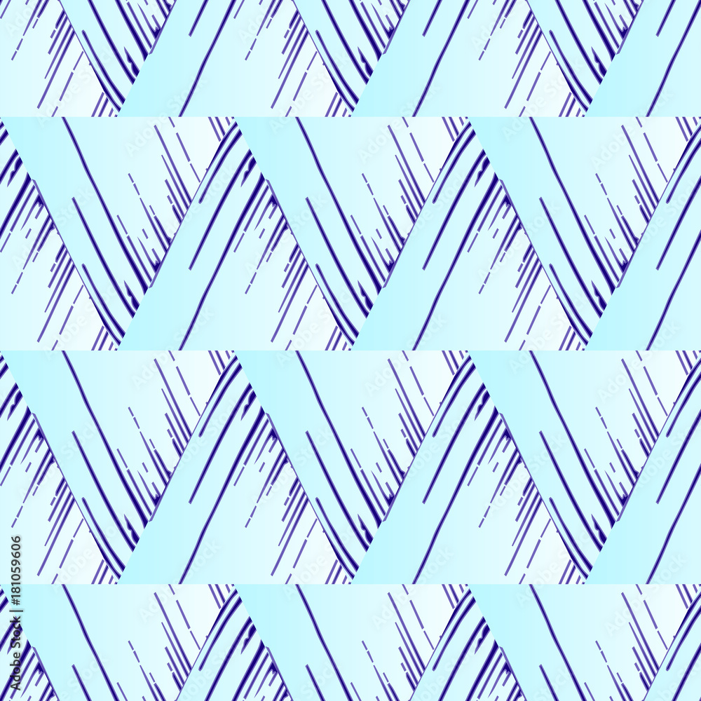 Poster abstract seamless pattern of triangles. lines and strokes.