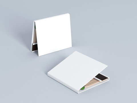 Blank matches white book mock up, red matches 3d rendering