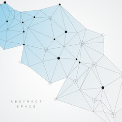 Fototapeta premium Abstract connection structure with dots and lines. Vector background