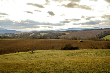 Fototapeta premium world war II tanks on a field as a battle monument