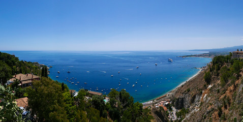 Panorama view of bay at Taormina