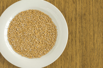 White dish with raw mustard