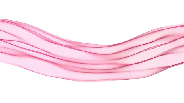 Abstract red wave in the slow motion on the white background