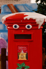 Mailbox, Yate, England – November 16, 2017: Christmas letter box near the Santas Grotto in Yate Shopping Centre