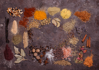Flat lay spicy frame