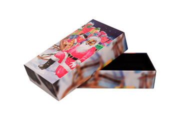 Box with Santa Claus on a white background