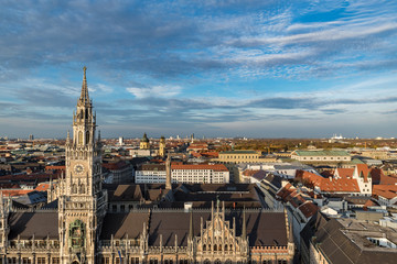 Munich town hall on sunset