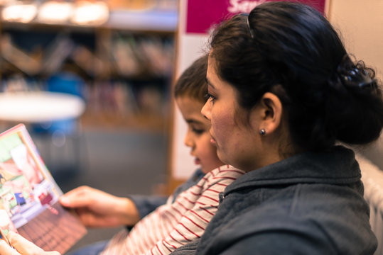 Mother Reads to her Son