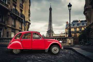 Red car in Paris