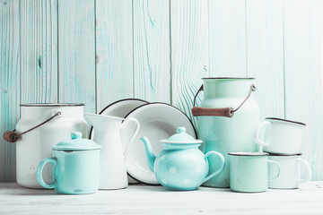Enamelware still life