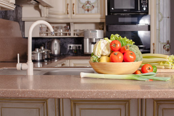 Vegetables in the kitchen