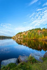 Schilderijen op glas View of Conservation Lake in Ontario during fall season © Aqnus