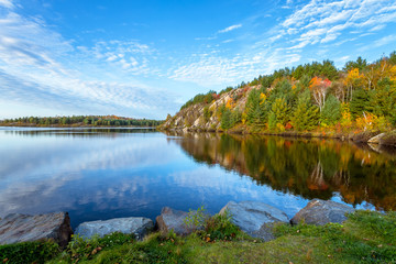 View of Conservation Lake in Ontario during fall season