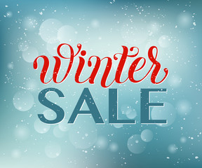 Winter sale typography template on texture background