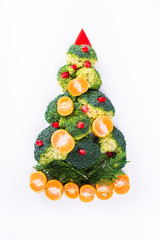 Christmas tree made of vegetables