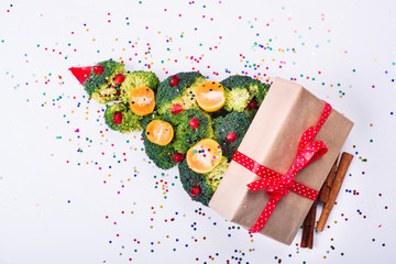 Christmas tree made of vegetables